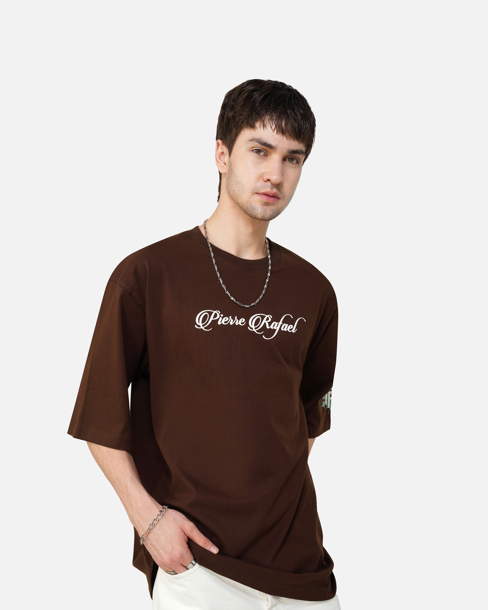 Dramatic Bloom Script Oversized Tee