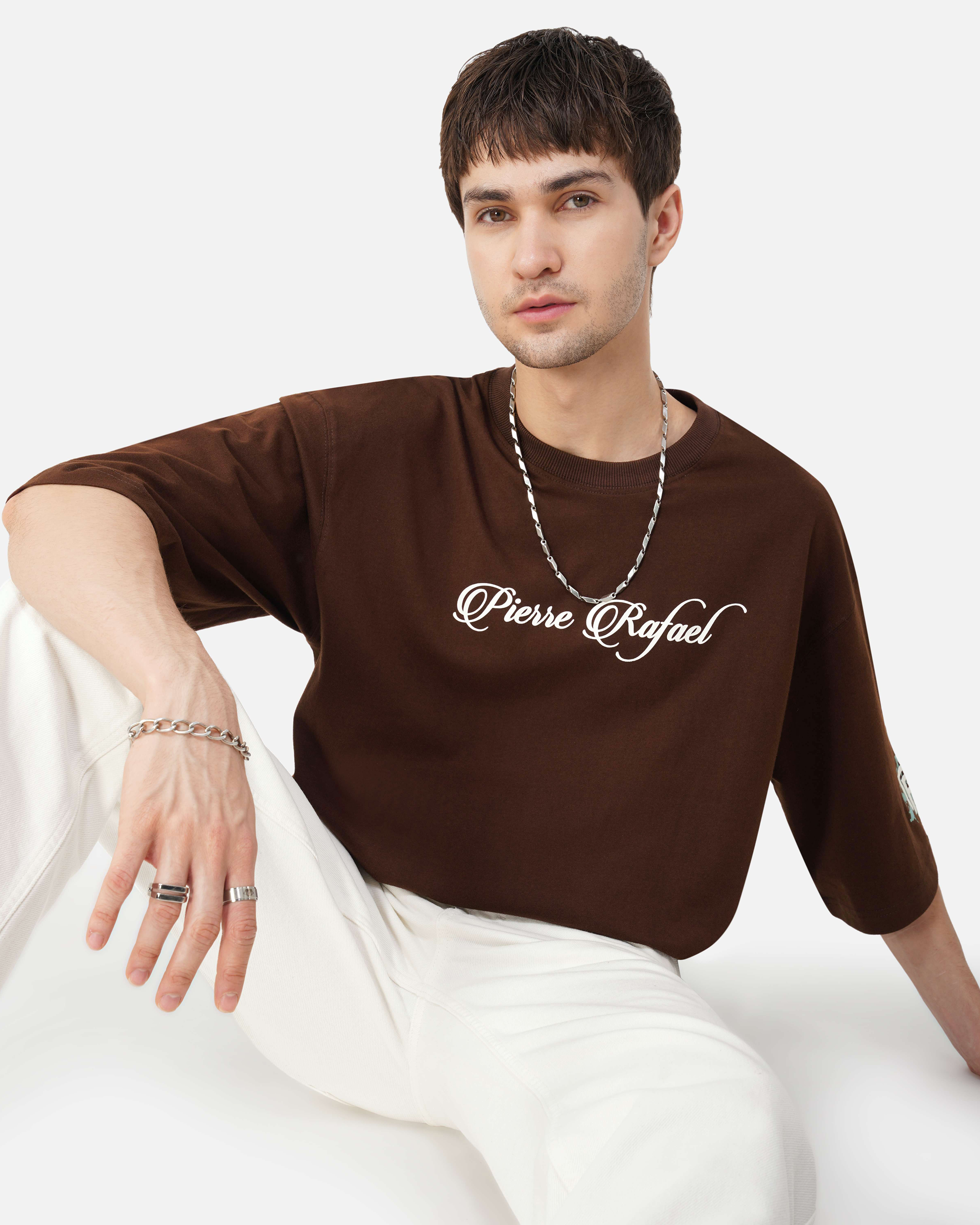 Dramatic Bloom Script Oversized Tee
