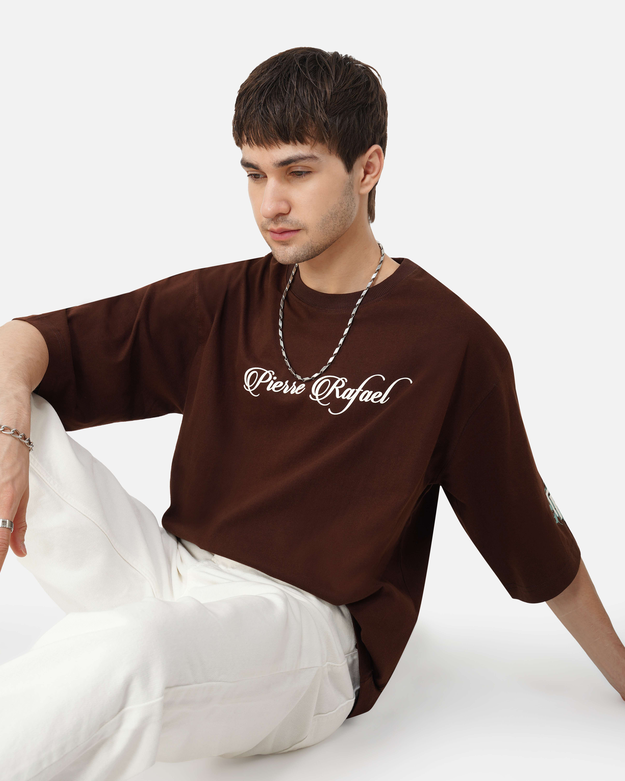 Dramatic Bloom Script Oversized Tee