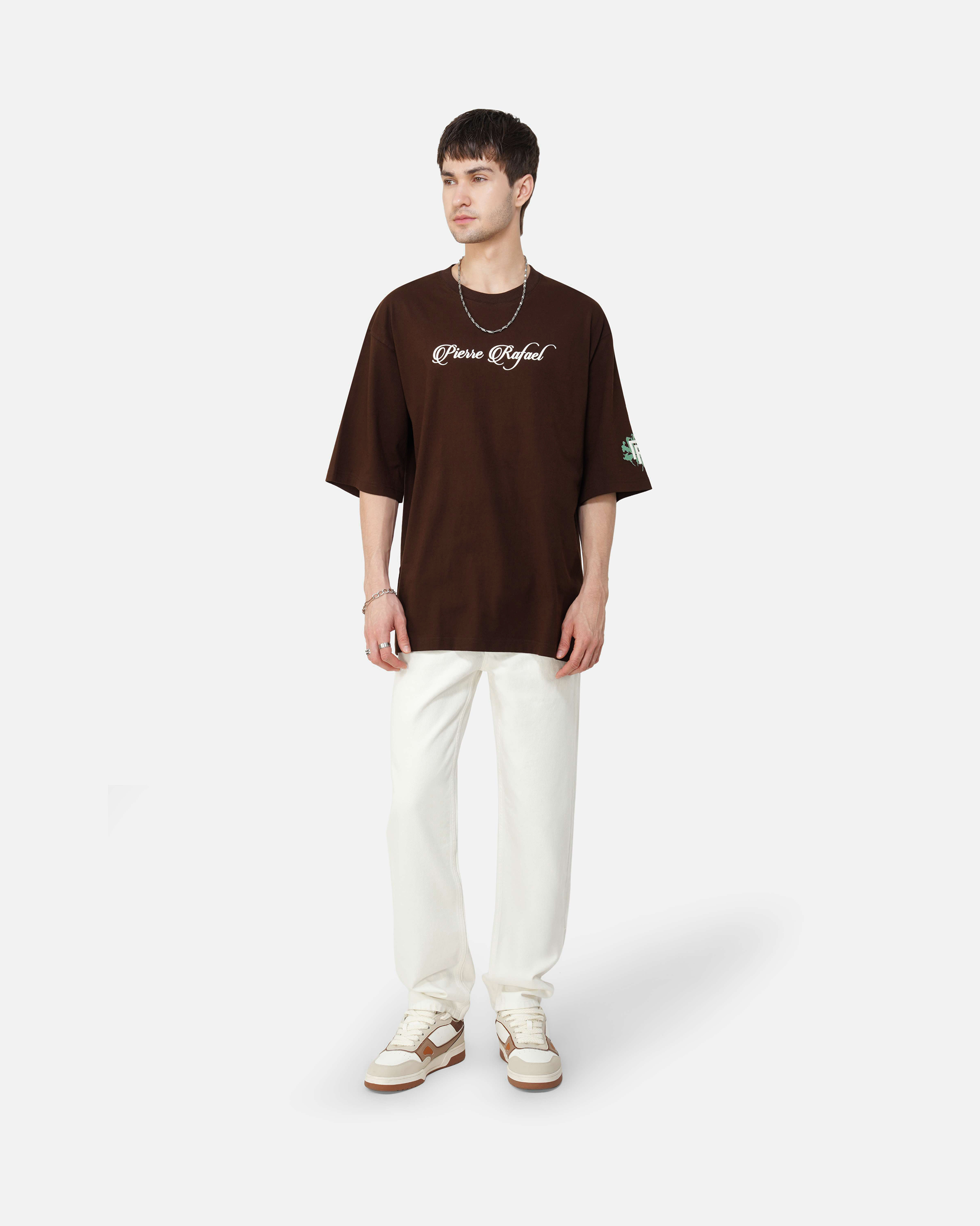 Dramatic Bloom Script Oversized Tee