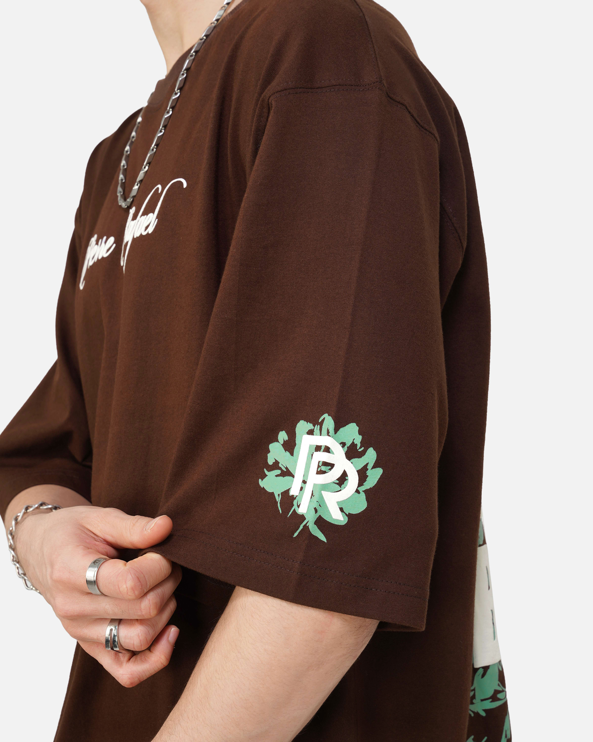 Dramatic Bloom Script Oversized Tee